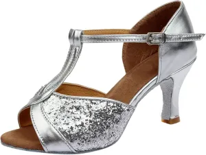 Sandals For Women 2025 Women's Latin Dance Shoes Ballroom Performance Practice Dancing Shoes