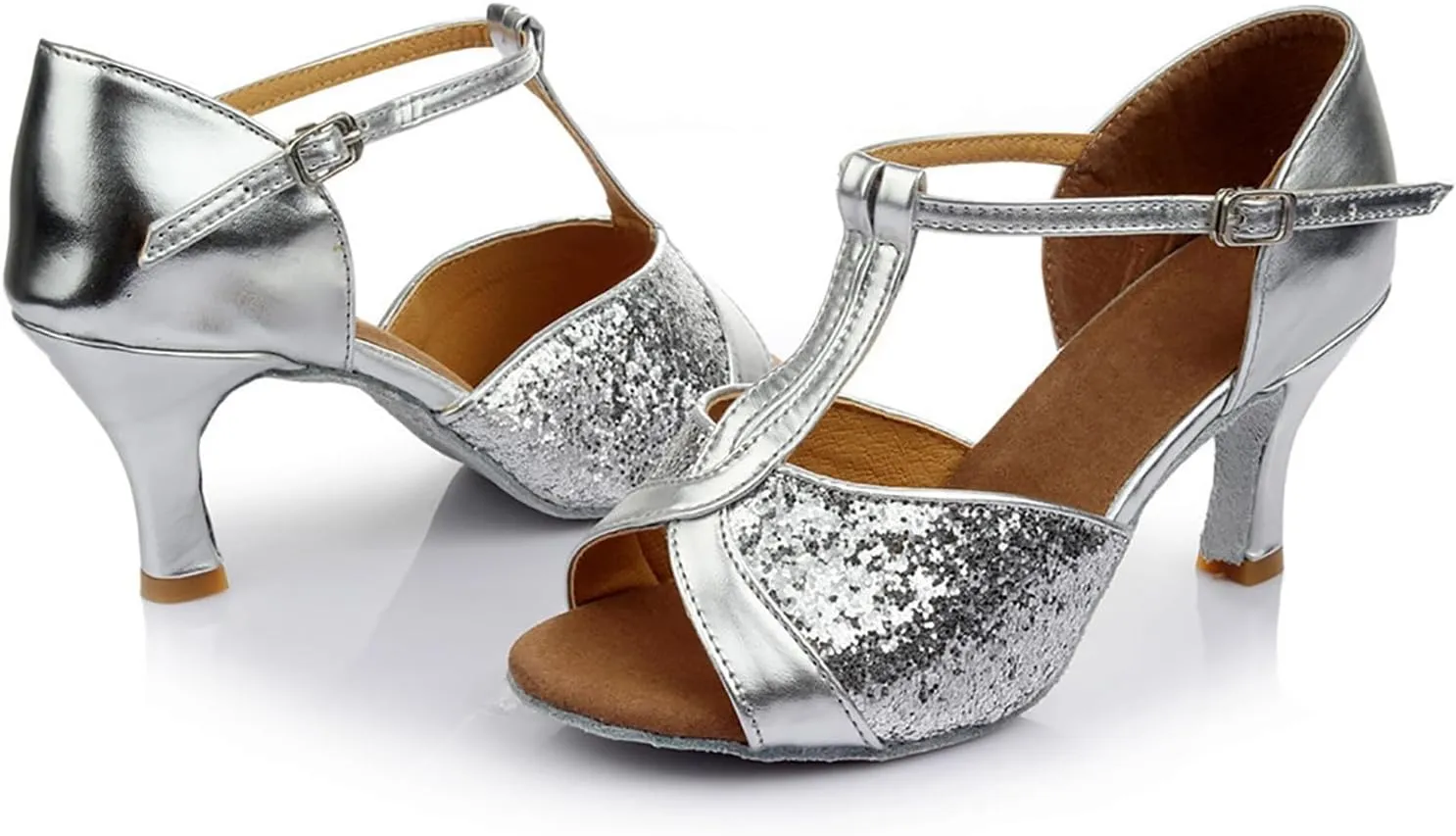 Sandals For Women 2025 Women's Latin Dance Shoes Ballroom Performance Practice Dancing Shoes