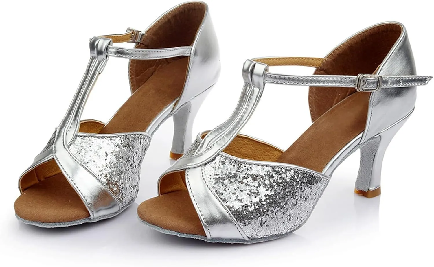 Sandals For Women 2025 Women's Latin Dance Shoes Ballroom Performance Practice Dancing Shoes