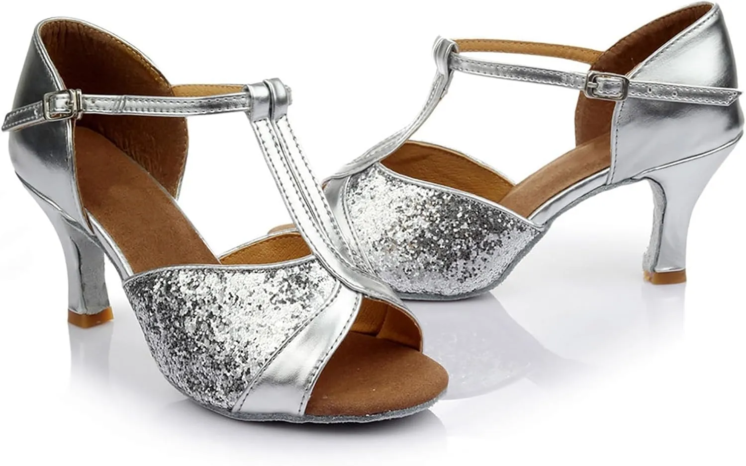 Sandals For Women 2025 Women's Latin Dance Shoes Ballroom Performance Practice Dancing Shoes