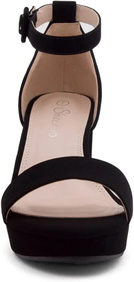 Shoe Land SL-Cabrini Women's Platform Heels, Open Toe Chunky Block Heeled Sandals with Ankle Strap  Dressy High Heel Sandals for Prom, Wedding, and Party