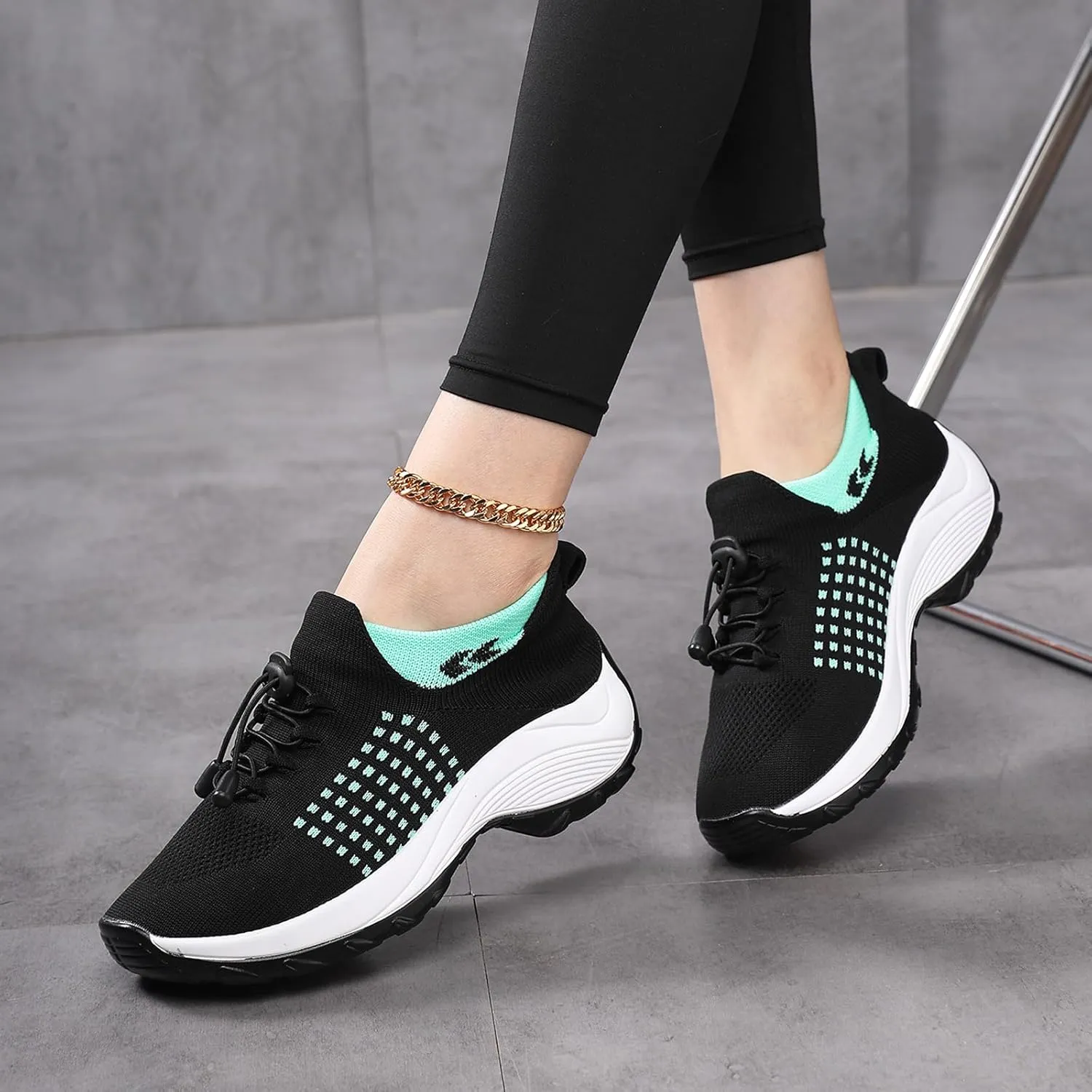 Slip On Orthopedic Sneakers for Women Comfortable Casual Ladies Athletic Shoes Lightweight Wide Width Arch Support Non Slip Shoes Breathable Mesh Woven Low Top Walking Shoe
