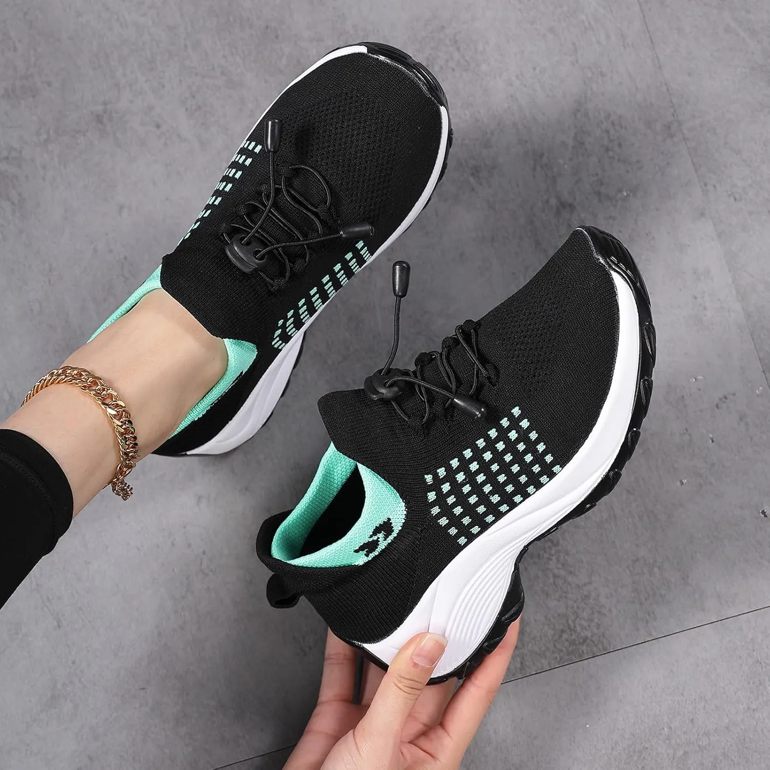 Slip On Orthopedic Sneakers for Women Comfortable Casual Ladies Athletic Shoes Lightweight Wide Width Arch Support Non Slip Shoes Breathable Mesh Woven Low Top Walking Shoe