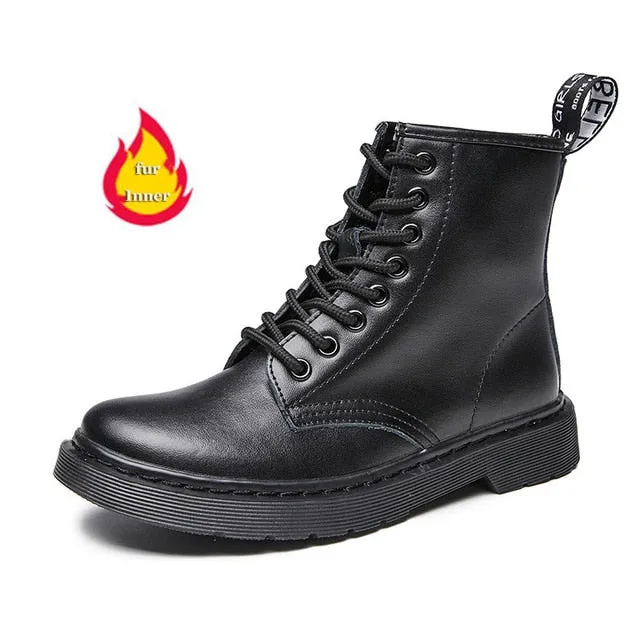 Soft Split Leather Women White Ankle Boots Motorcycle Boots Female Autumn Winter Shoes Woman Punk Motorcycle Boots 2020 Spring