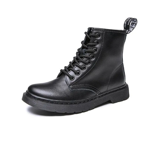 Soft Split Leather Women White Ankle Boots Motorcycle Boots Female Autumn Winter Shoes Woman Punk Motorcycle Boots 2020 Spring