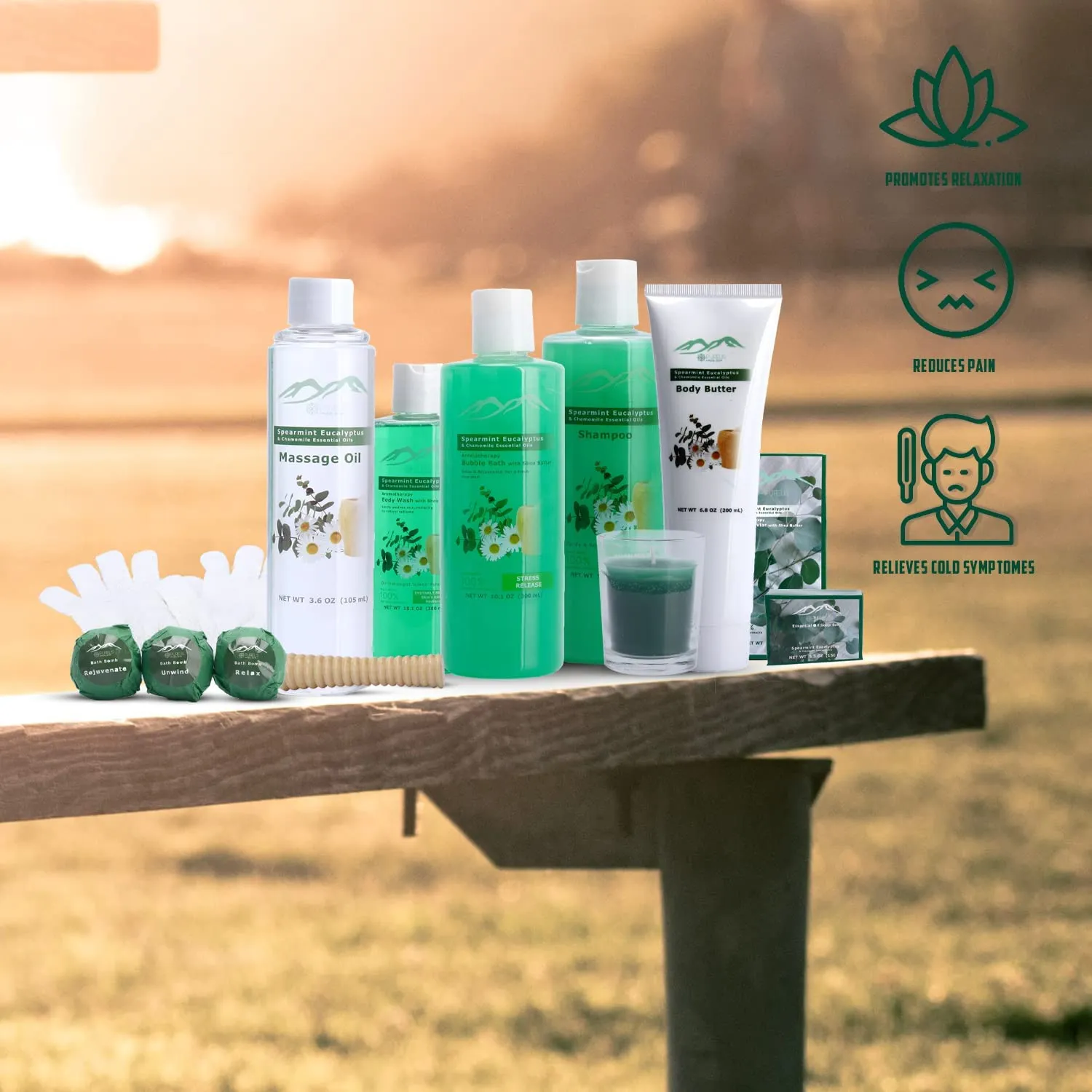 Spearmint Eucalyptus Deluxe Bath & Body Gift Basket