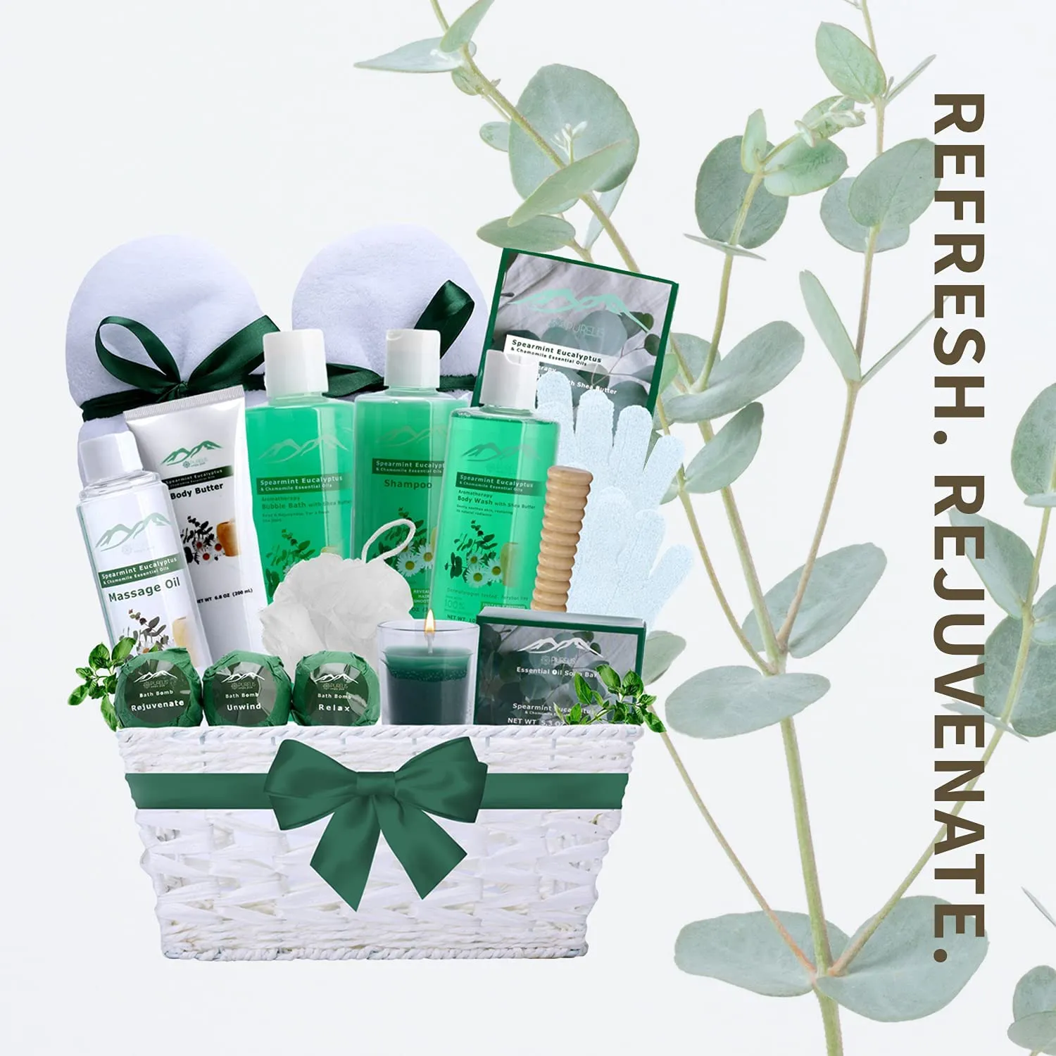 Spearmint Eucalyptus Deluxe Bath & Body Gift Basket