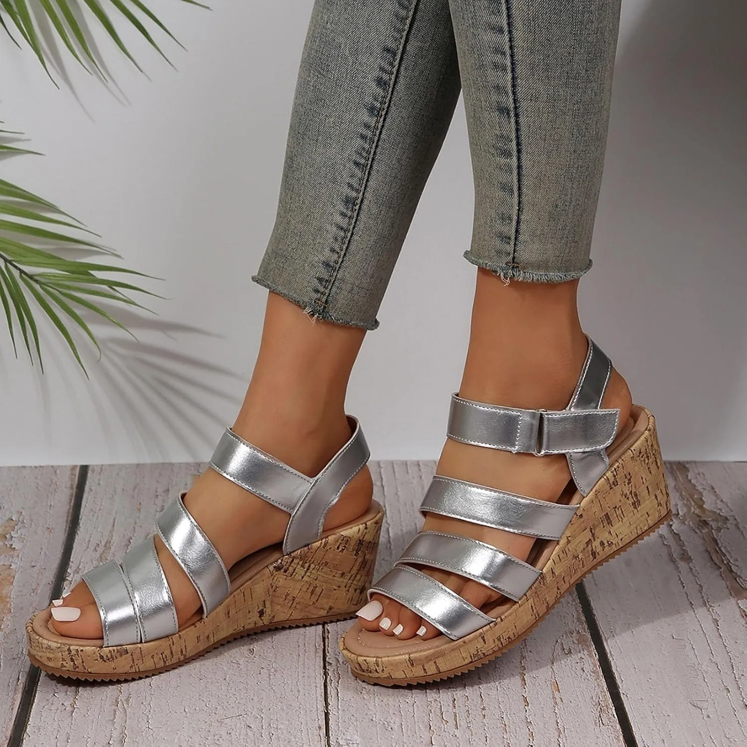 Strappy Platform Wedge Sandals for Women 2025 Orthopedic Open Toe Ankle Strap Sandals Comfortable Casual Summer Sandal Shoes