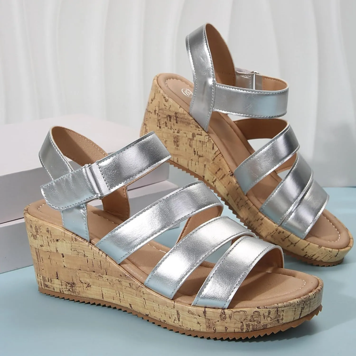 Strappy Platform Wedge Sandals for Women 2025 Orthopedic Open Toe Ankle Strap Sandals Comfortable Casual Summer Sandal Shoes