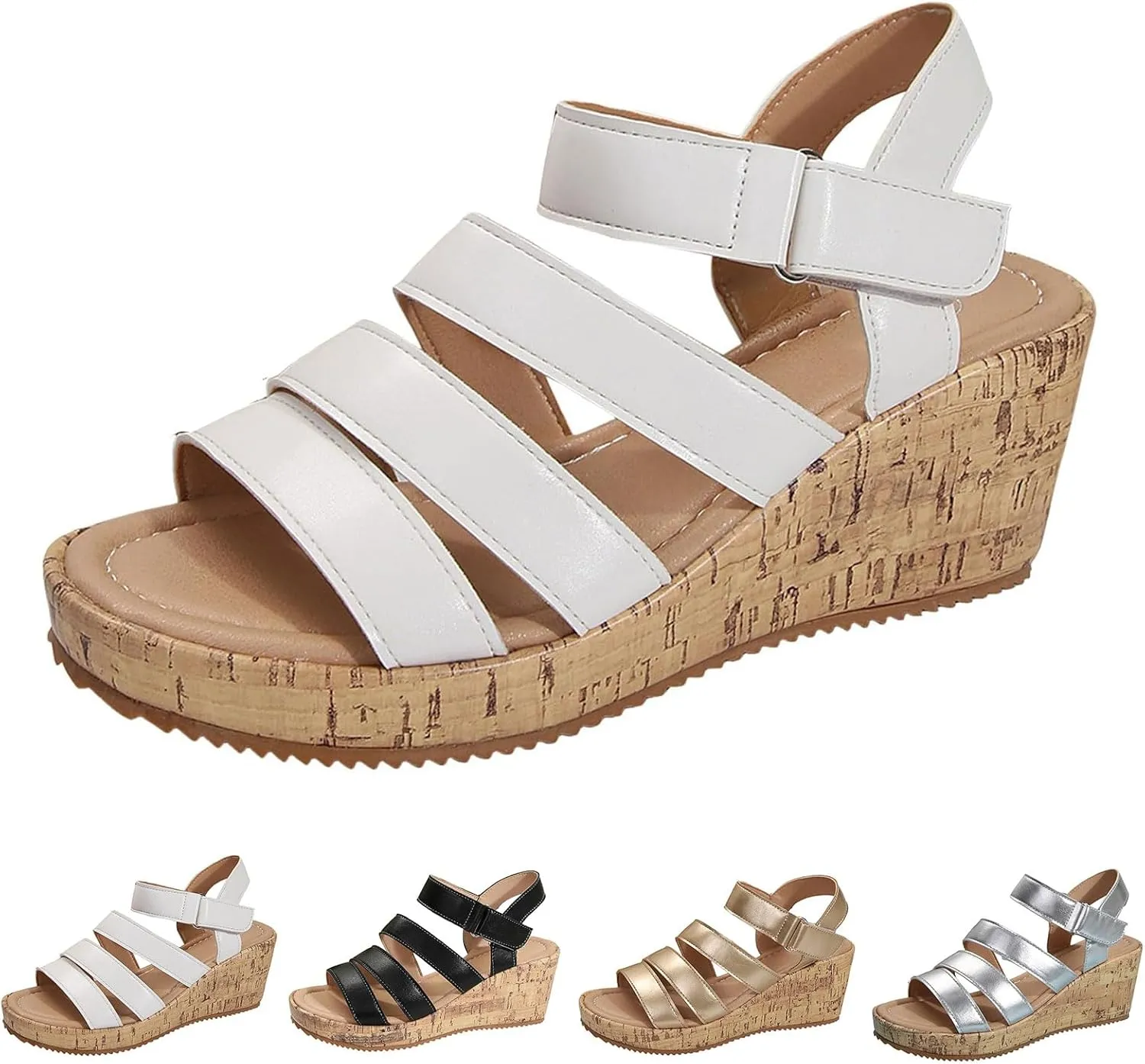 Strappy Platform Wedge Sandals for Women 2025 Orthopedic Open Toe Ankle Strap Sandals Comfortable Casual Summer Sandal Shoes