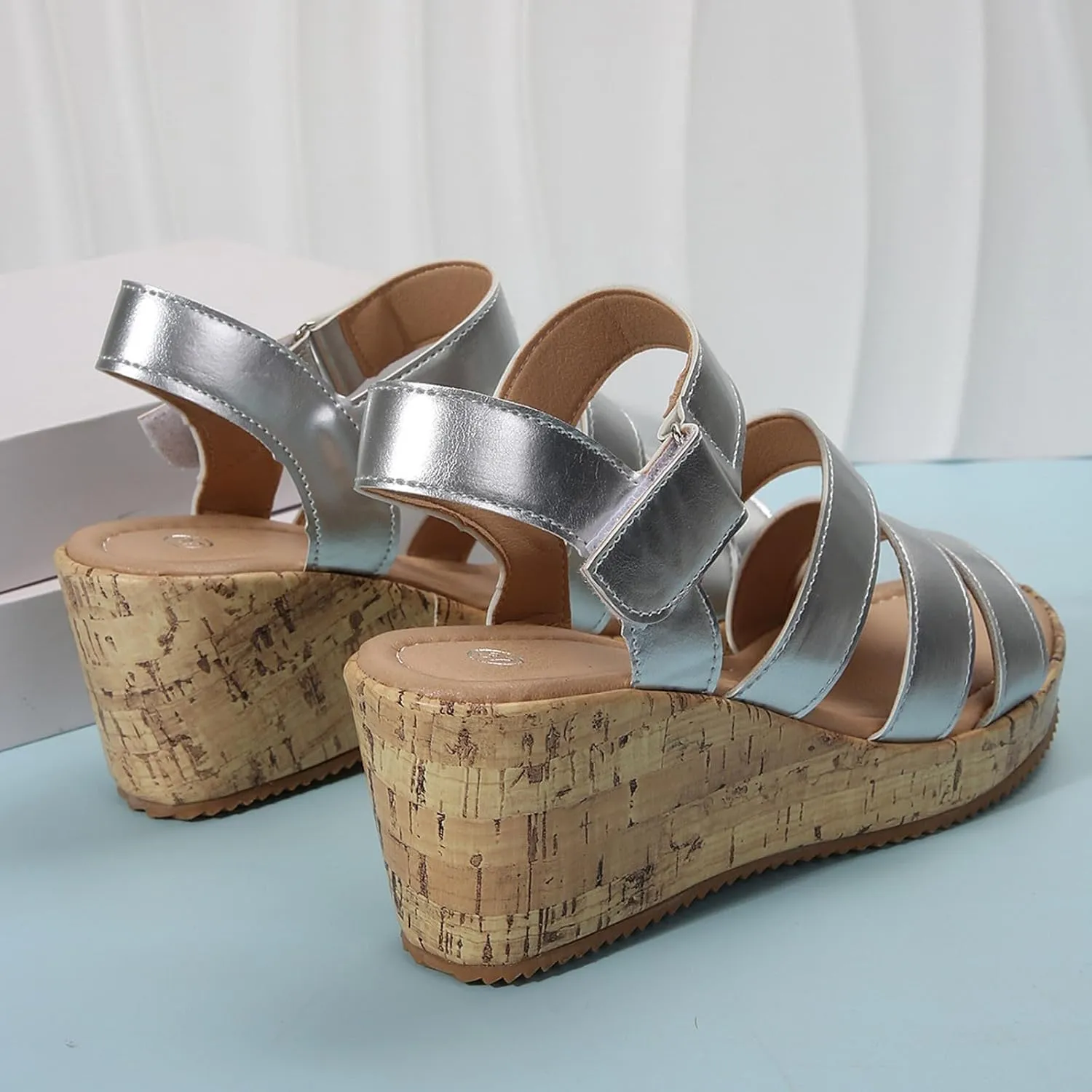 Strappy Platform Wedge Sandals for Women 2025 Orthopedic Open Toe Ankle Strap Sandals Comfortable Casual Summer Sandal Shoes