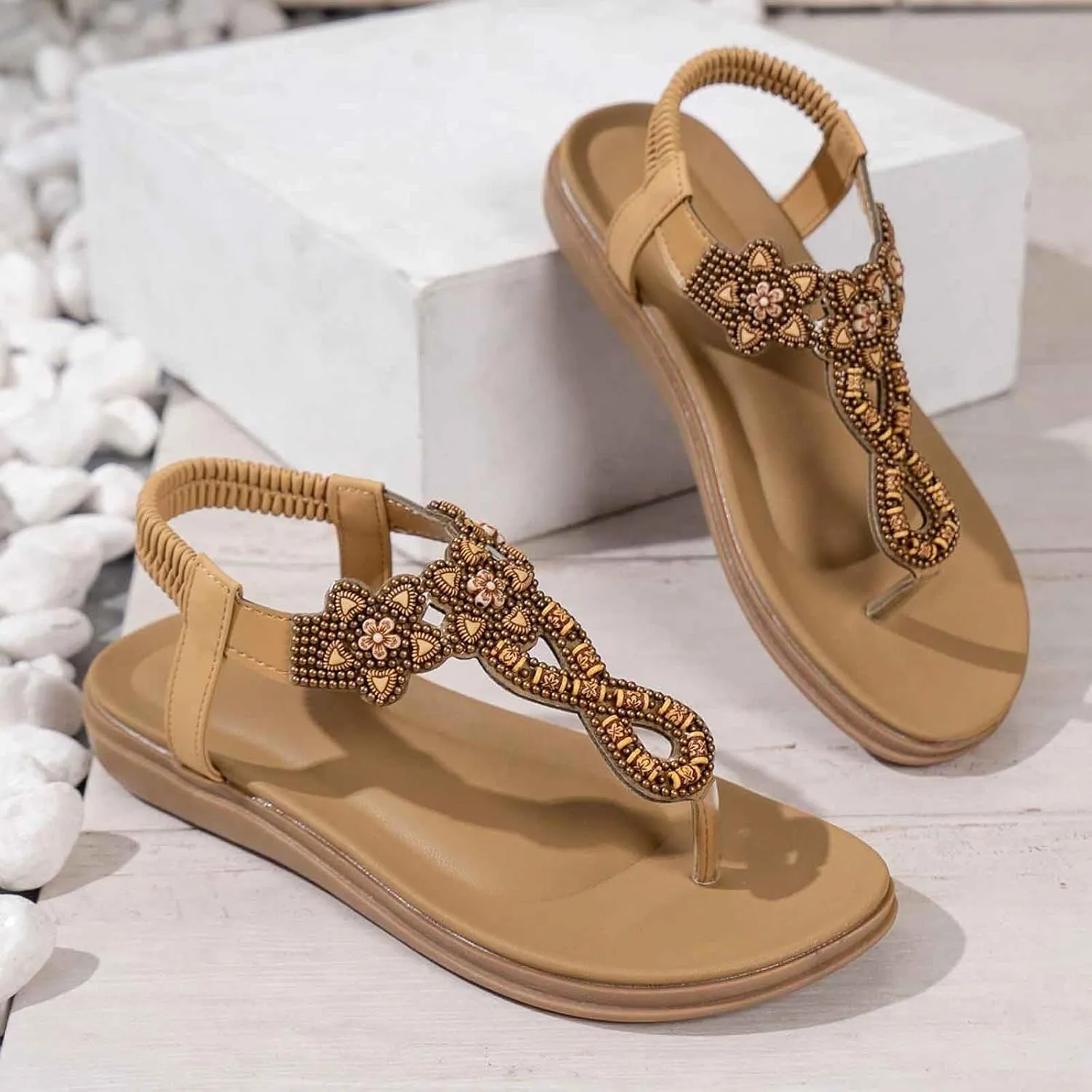 Stylish Women's Sandals Comfortable Open Toe Thong Design Perfect for Summer Casual Outings Beach Trips and Date Nights