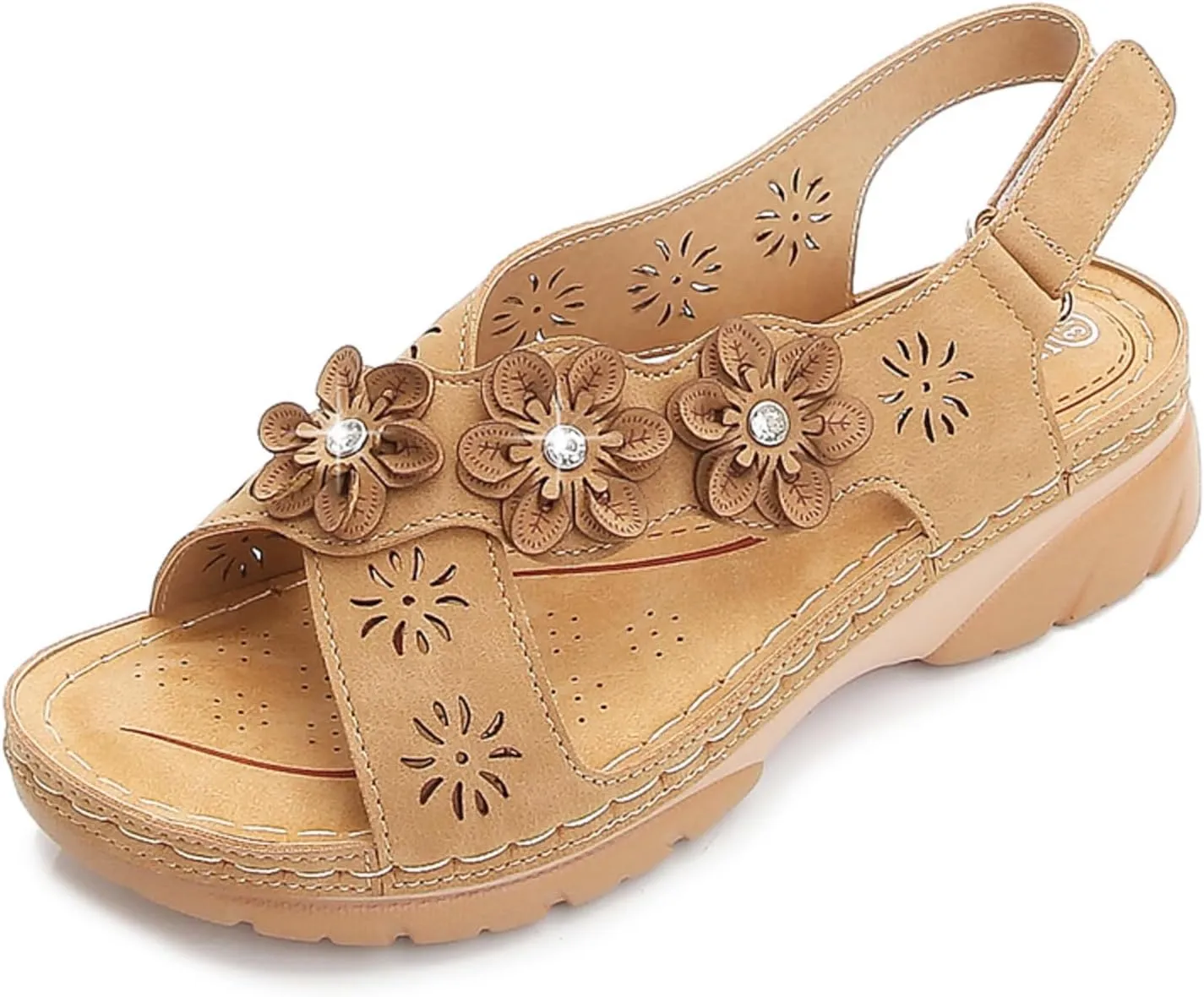 Summer Wedge Sandals for Women Beach Vacation Casual Womens Sandal Comfortable Platform Shoes Trendy Flower Shoes