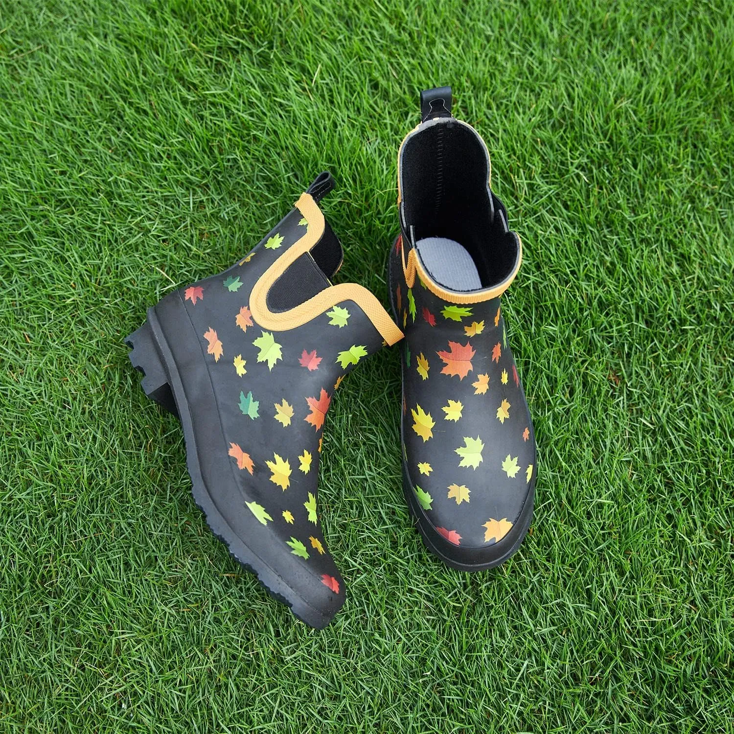 SWIFTFROG Rain Boots for Women - Waterproof Ankle Garden Shoes Anti-Slipping Floral Printed Rainboots for Ladies Stylish Light Ankle Rain Shoes, Women's Rain Footwear