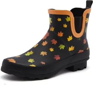 SWIFTFROG Rain Boots for Women - Waterproof Ankle Garden Shoes Anti-Slipping Floral Printed Rainboots for Ladies Stylish Light Ankle Rain Shoes, Women's Rain Footwear