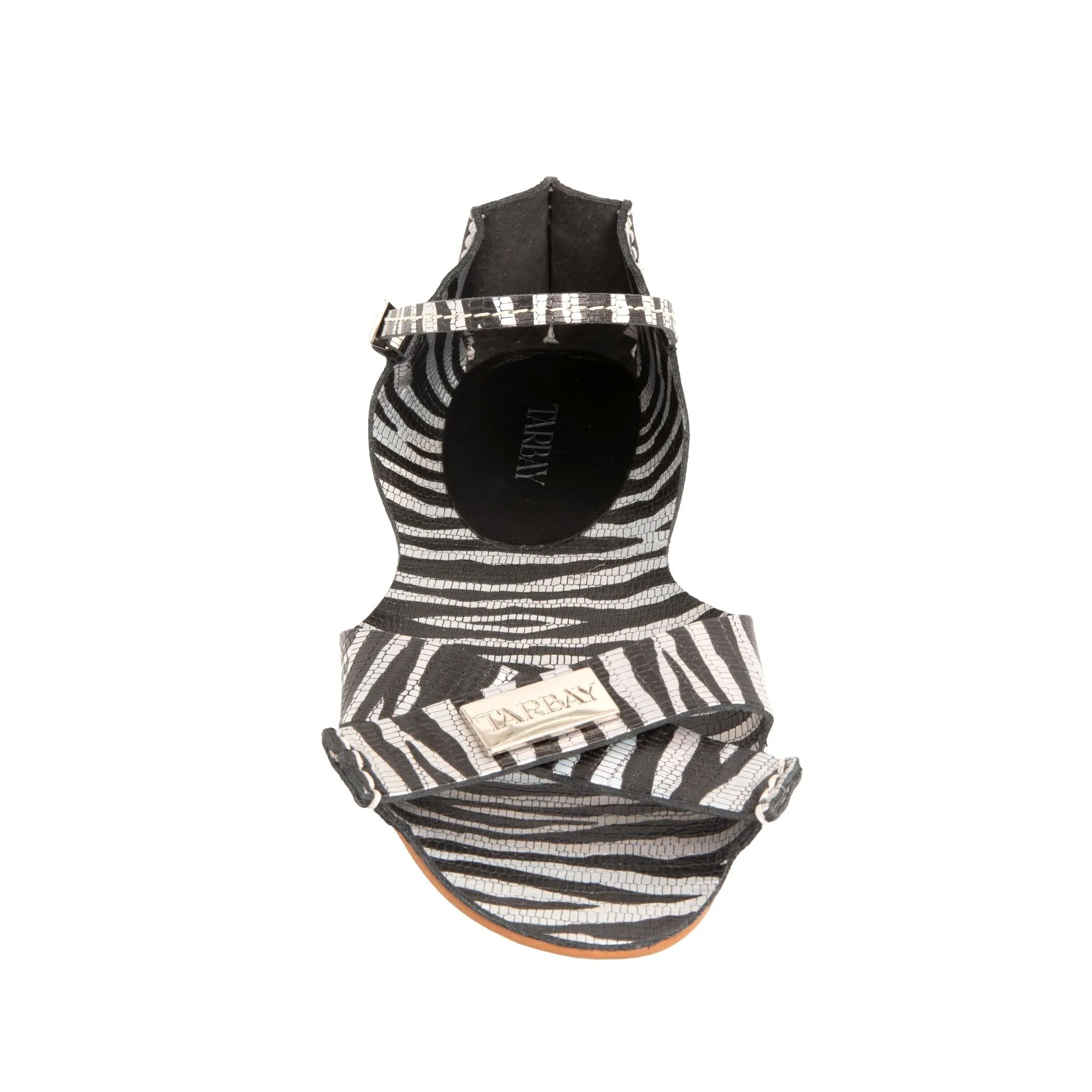 Tajali Leather Sandals - Zebra Silver