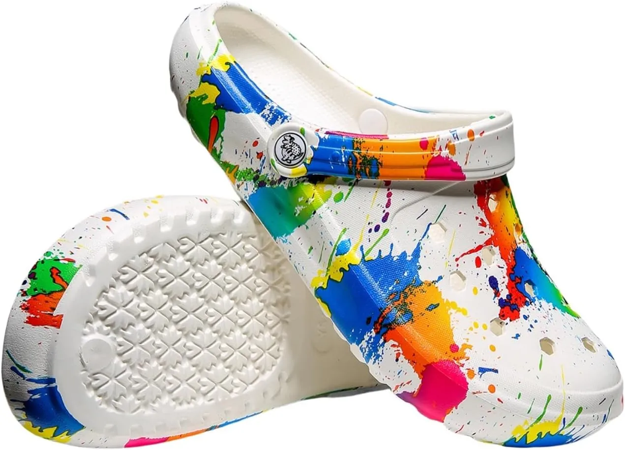 Tie-dye Womens Clogs Lightweight Slip-on Garden Shoes Cheap Slippers/Sandals/Water Shoes