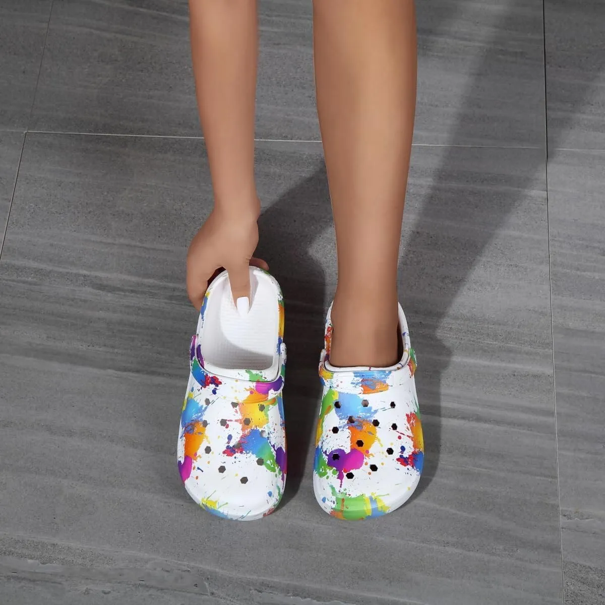 Tie-dye Womens Clogs Lightweight Slip-on Garden Shoes Cheap Slippers/Sandals/Water Shoes