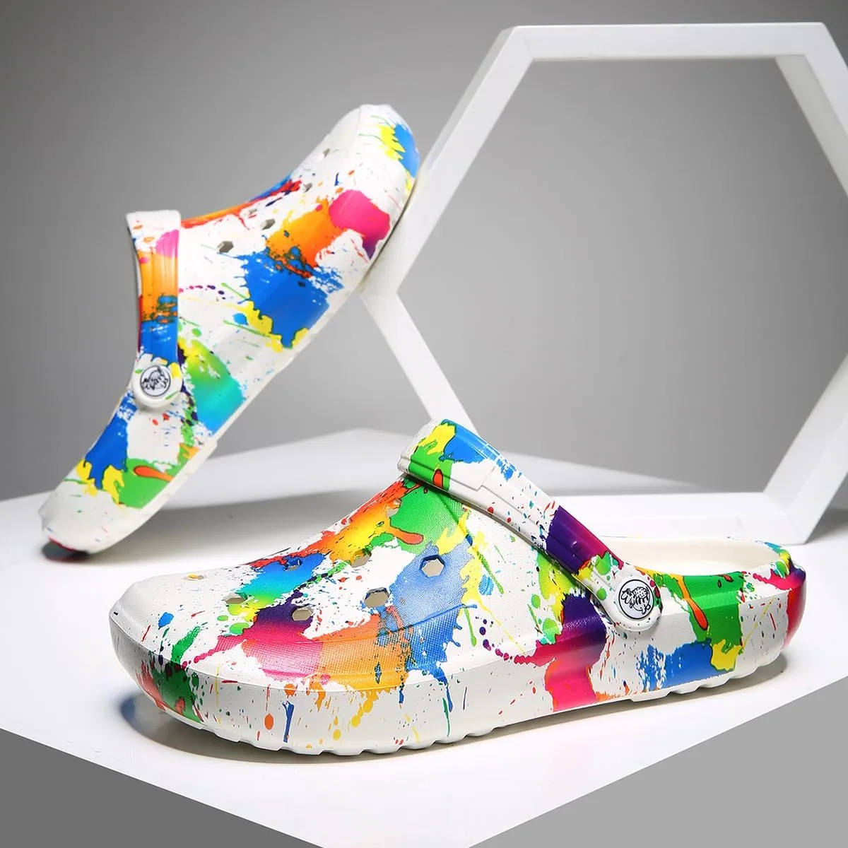 Tie-dye Womens Clogs Lightweight Slip-on Garden Shoes Cheap Slippers/Sandals/Water Shoes