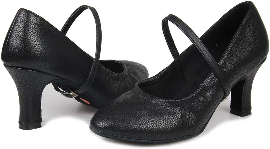 TINRYMX Women Latin Dance Shoes Closed Toe Ballroom Salsa Tango Practice Performance Dancing Shoes, CMJ-5003-7