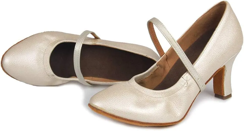 TINRYMX Women Latin Dance Shoes Closed Toe Ballroom Salsa Tango Practice Performance Dancing Shoes, CMJ-5003-7