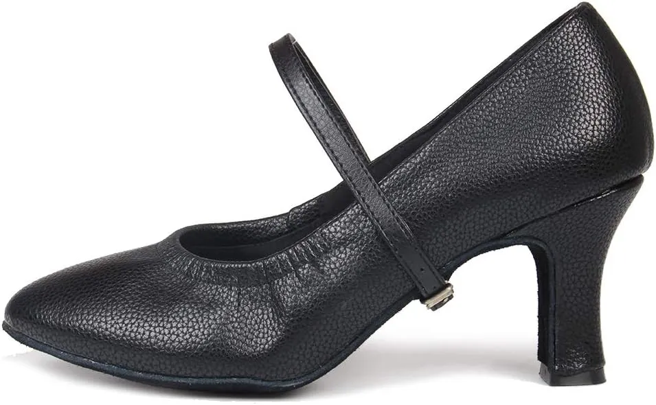 TINRYMX Women Latin Dance Shoes Closed Toe Ballroom Salsa Tango Practice Performance Dancing Shoes, CMJ-5003-7