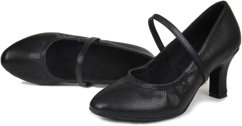 TINRYMX Women Latin Dance Shoes Closed Toe Ballroom Salsa Tango Practice Performance Dancing Shoes, CMJ-5003-7