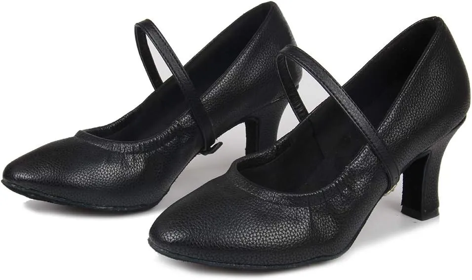 TINRYMX Women Latin Dance Shoes Closed Toe Ballroom Salsa Tango Practice Performance Dancing Shoes, CMJ-5003-7