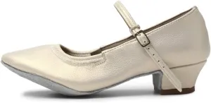 TINRYMX Women's Latin Dance Shoes Closed Toe Ballroom Salsa Tango Low Heel Dance Practice Performance Shoes, CMJ-5003-3.5