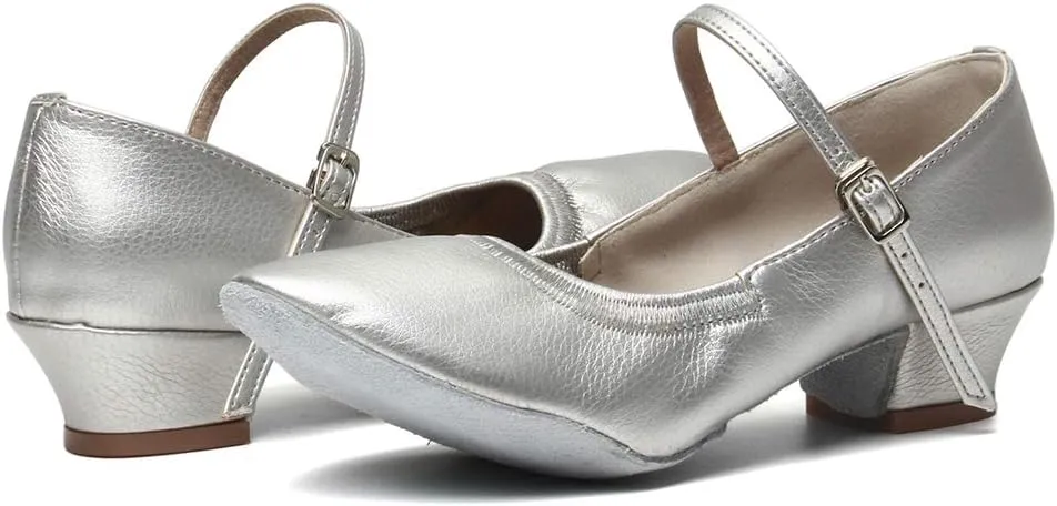 TINRYMX Women's Latin Dance Shoes Closed Toe Ballroom Salsa Tango Low Heel Dance Practice Performance Shoes, CMJ-5003-3.5