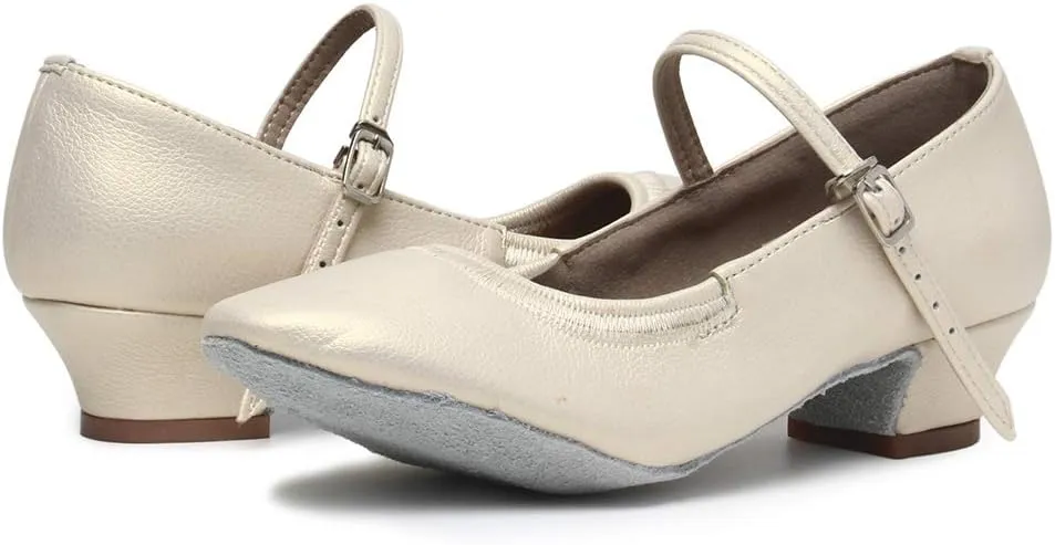 TINRYMX Women's Latin Dance Shoes Closed Toe Ballroom Salsa Tango Low Heel Dance Practice Performance Shoes, CMJ-5003-3.5