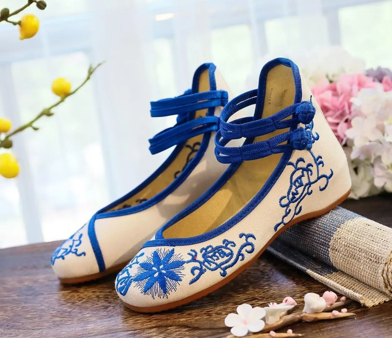 TN TANGNEST Women's Leather Flats Comfortable Square Toe Dress Flats Retro Soft Mary Jane Flats