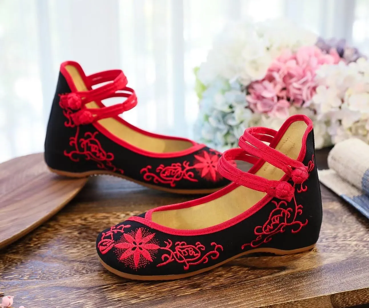 TN TANGNEST Women's Leather Flats Comfortable Square Toe Dress Flats Retro Soft Mary Jane Flats