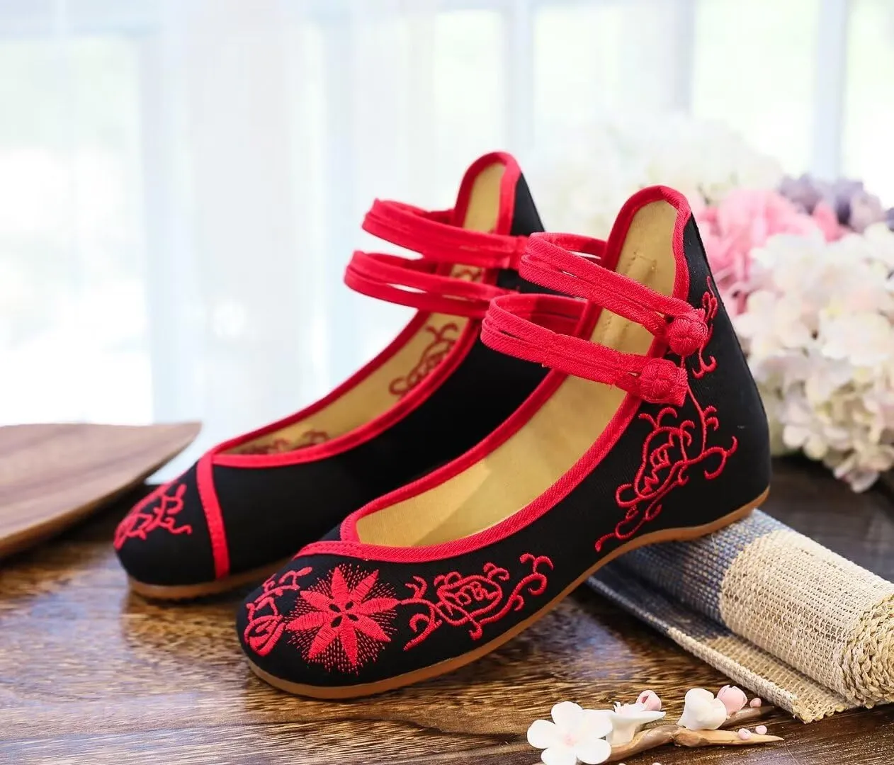 TN TANGNEST Women's Leather Flats Comfortable Square Toe Dress Flats Retro Soft Mary Jane Flats