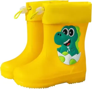 Toddler Rain Boots Baby Kids Easy-on Rain Shoes Children Waterproof Shoes for Boys Girls Toddler Rain Boots Size 7