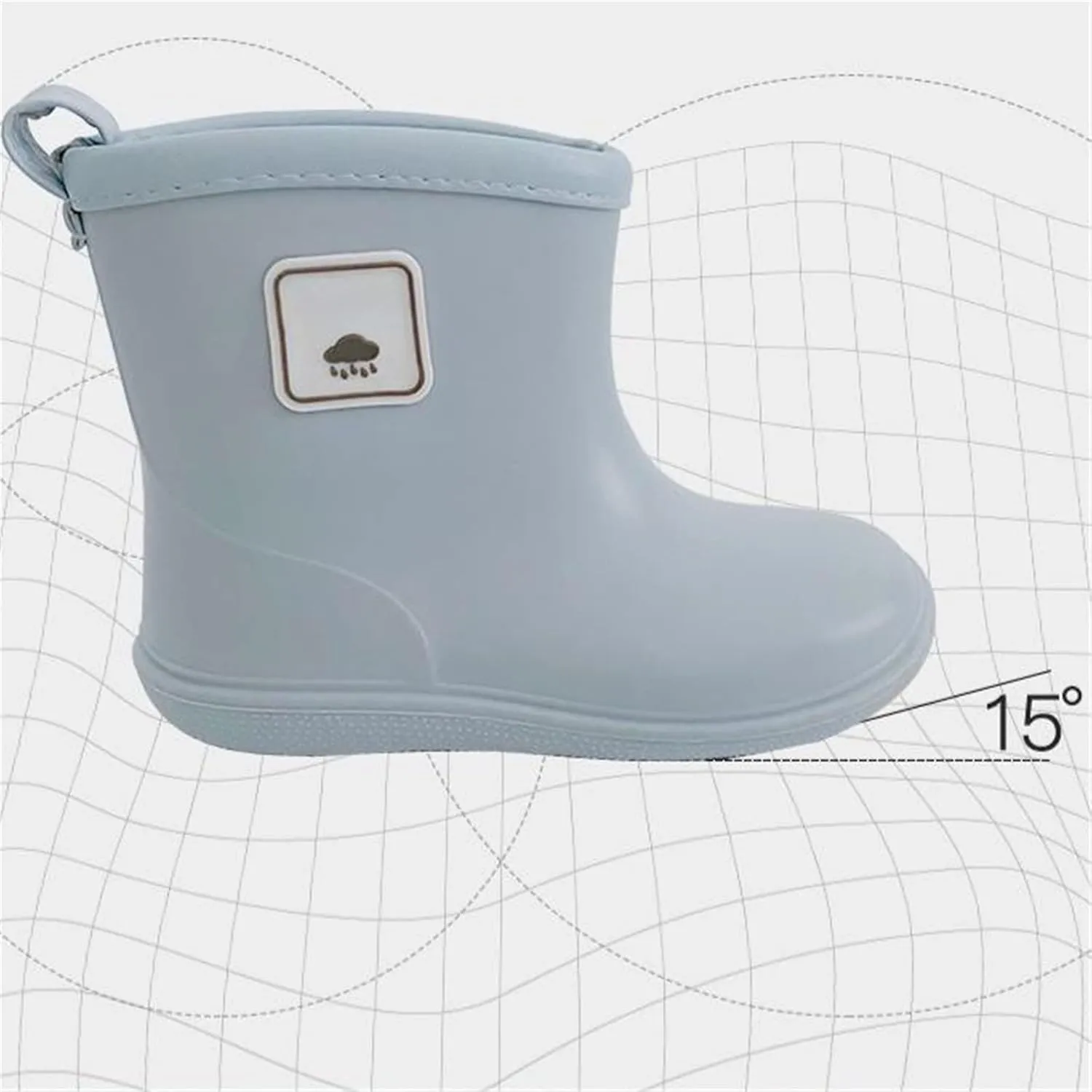 Toddler Rain Boots Baby Short Mud Rubber Boots for Kids Boys Girls Non-Slip Rubber Sole, Cotton Lining,Lightweight