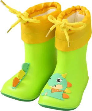 Toddler Rain Boots for Boys & Girls, Waterproof, Lightweight, Flexible Rubber Toddler Rain Boots Size 7