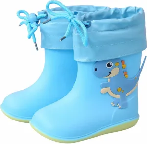 Toddler Rain Boots Waterproof Rubber Boots Kids Dinosaur Rain Boots for Girls Boys,Unisex-Child Outdoor Rain Boots