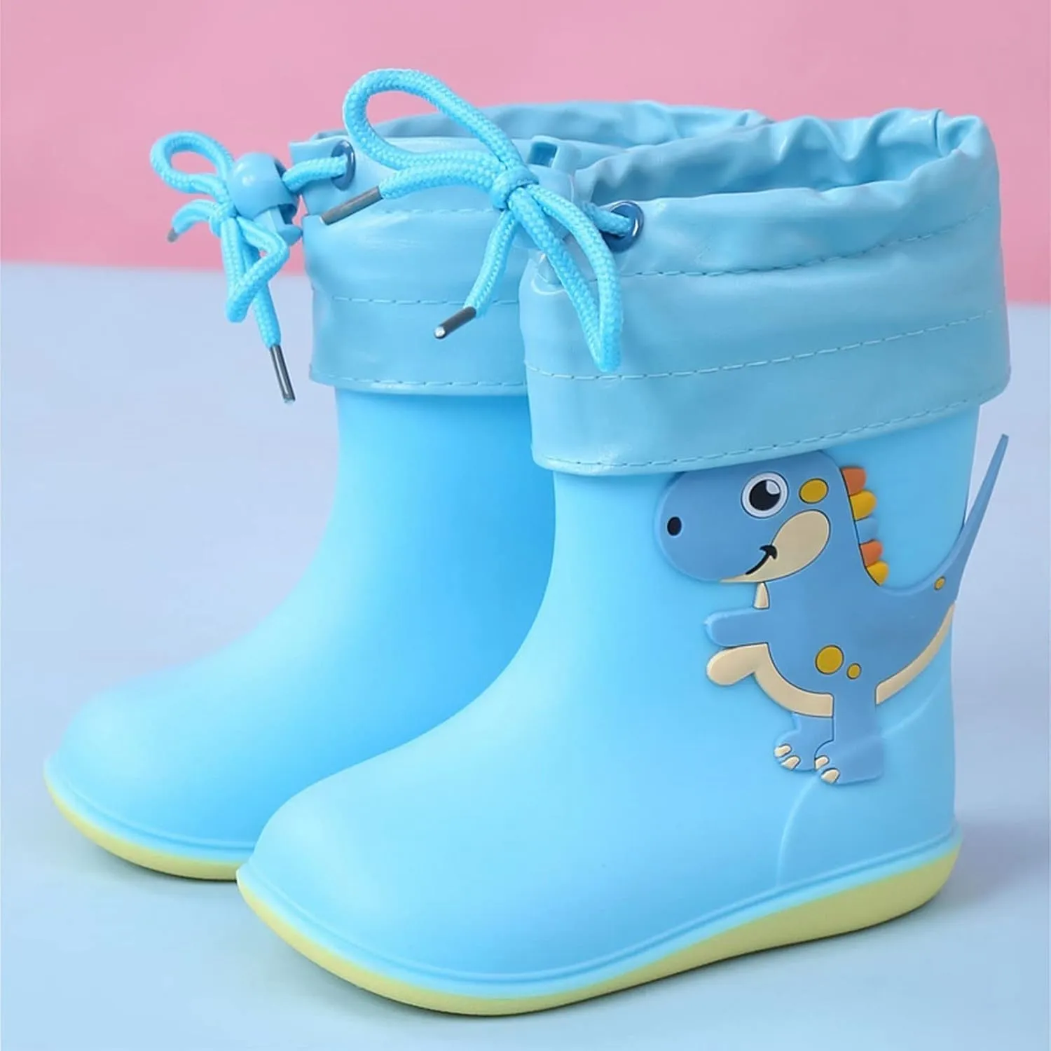 Toddler Rain Boots Waterproof Rubber Boots Kids Dinosaur Rain Boots for Girls Boys,Unisex-Child Outdoor Rain Boots