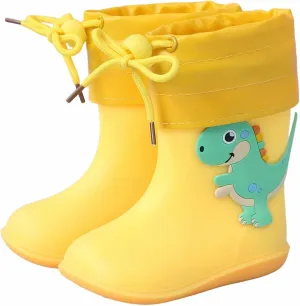 Toddler Rain Boots Waterproof Rubber Boots Kids Dinosaur Rain Boots for Girls Boys,Unisex-Child Outdoor Rain Boots
