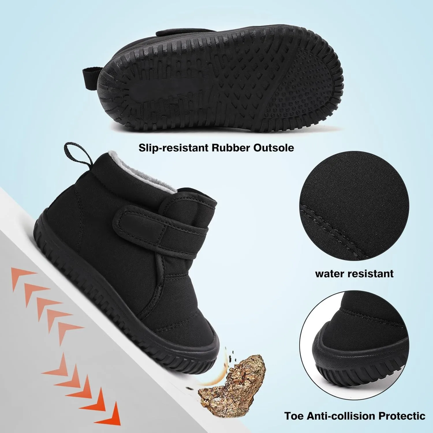 Toddler Winter Snow Boots Boys Girls Cold Weather Baby Faux Fur Shoes Toddler Soft Bottom Breathable Shoes Girls