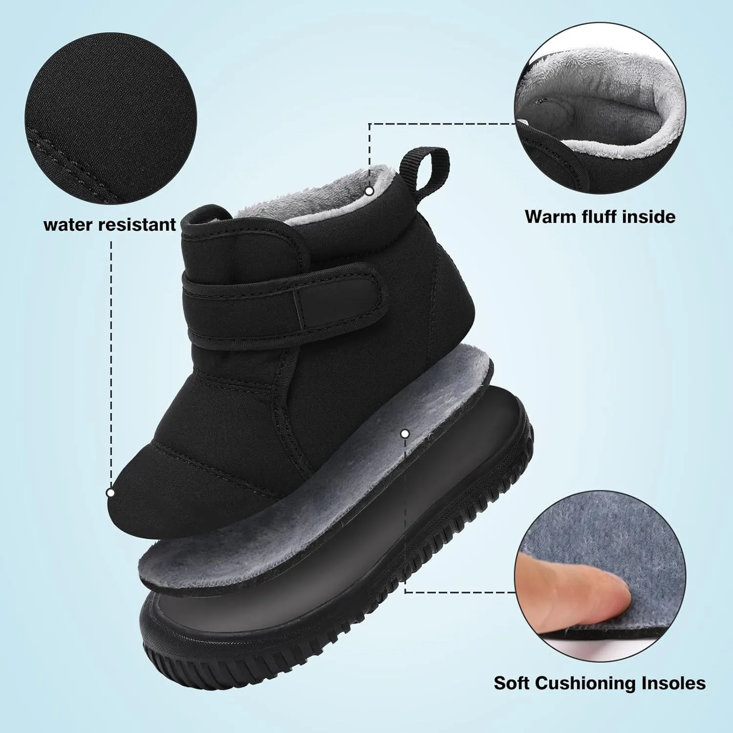 Toddler Winter Snow Boots Boys Girls Cold Weather Baby Faux Fur Shoes Toddler Soft Bottom Breathable Shoes Girls