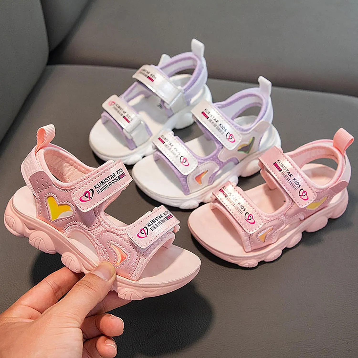 Unisex Kids Summer Sandals Girls Sandals Comfortable Soft Sole Open Toe Fashionable Thick Sole Beach Outdoor