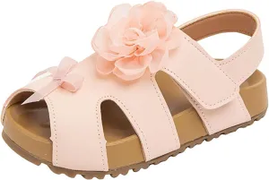 Unisex Kids Summer Sandals Girls Shoes Comfortable Soft Sole Sandals Fashionable Flower Open Toe Beach