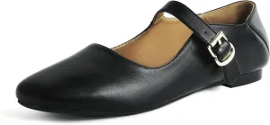 VARECOLA Mesh Flats for Women, Mary Jane Rhinestone Square Toe Dress Shoes Comfortable Work Wedding Party Ballerina Flats