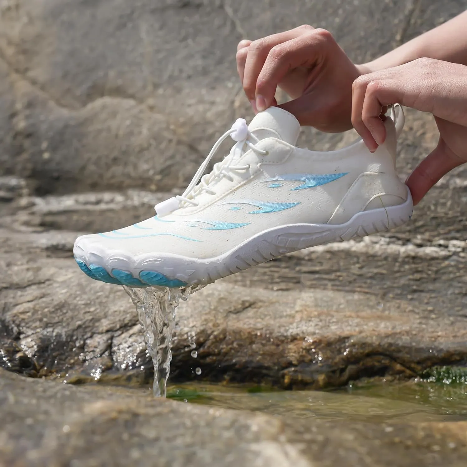 Water Shoes for Women Wide Width, Lightweight Non Slip Shoes, Barefoot Footwear Neuropathy, Grounded Footwear for Women, Zero Drop Beach Walking Shoe, Athletic Sneakers for Running Walking Hiking