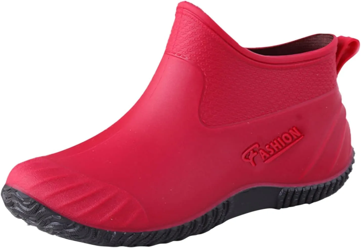 Waterproof Rain Boots Women Mens Grounded Footwear Ruffle Ankle Booties Slip On Barefoot Shoes Mid Calf Rain Boots for Women,Waterproof Garden Knee High Boots