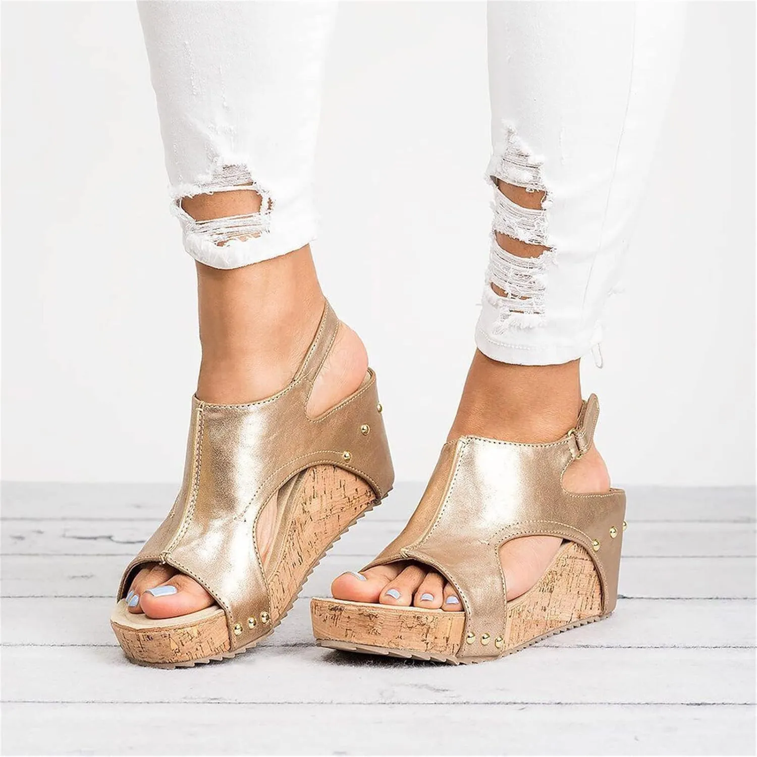 Wedge Sandals For Women Comfortable Dressy Platform Sandals Open Toe Ankle Strap Casual Summer Slip on Dress Shoes 2024