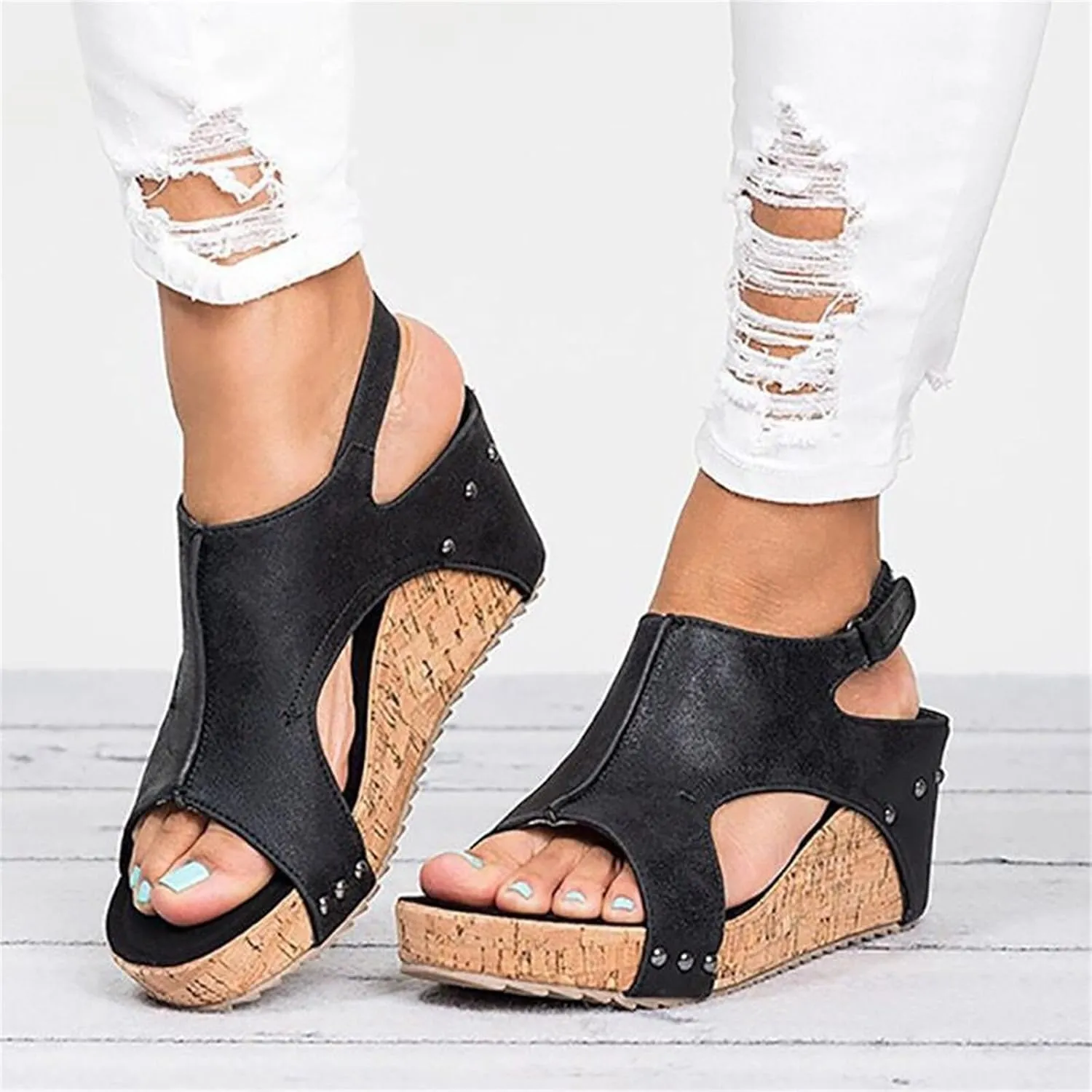 Wedge Sandals For Women Comfortable Dressy Platform Sandals Open Toe Ankle Strap Casual Summer Slip on Dress Shoes 2024