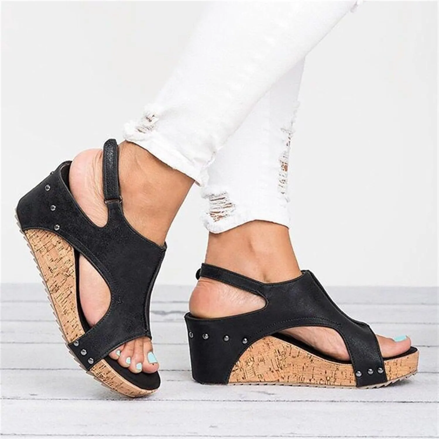 Wedge Sandals For Women Comfortable Dressy Platform Sandals Open Toe Ankle Strap Casual Summer Slip on Dress Shoes 2024